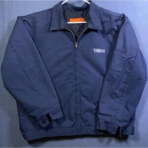 Vintage Yamaha Mechanic CornerStone Work Jacket Size XL Detroit Style Navy Blue